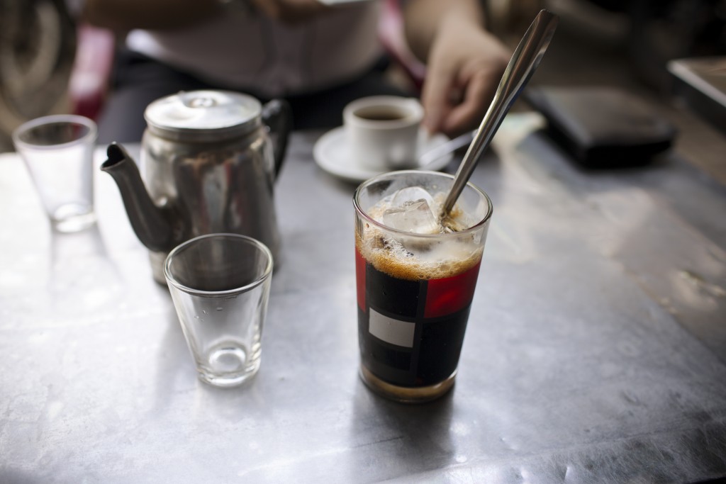 Iced coffee at a coffee house in Buon Ma Thuot, Vietnam